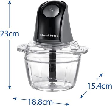 Подрібнювач кухонний електричний Russell Hobbs Mini Zerkleinerer 1л, сталь, 350W, чорний матовий 27131-56