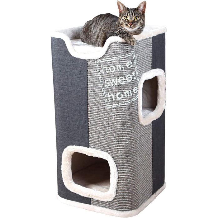 Сучасна вежа для кішок TRIXIE 'вежа для кішок Хорхе, 40 х 40 х 78 см, темно-сірий / світло-сірий / сірий колір - 44957 темно-сірий (1 упаковка)