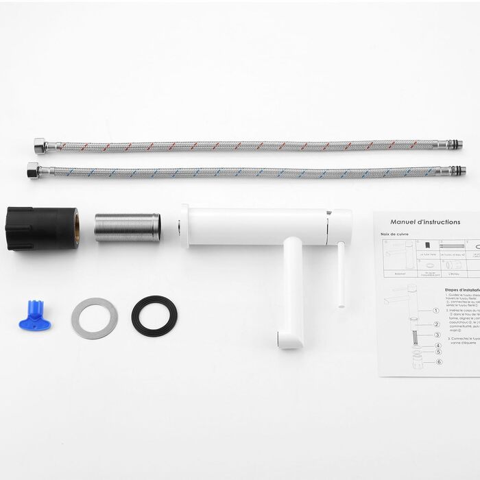 ONECE Змішувач для ванної кімнати білий, однорегуляторний з висотою виливу 105 мм, знімальний аератор