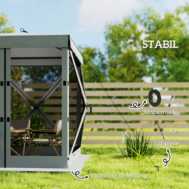 Намет-павільйон 1,85x1,85 м Водостійкий, Стабільний, Зимостійкий, Розкладний, з 4 сітчастими боковинами, кишенею, захистом від сонця SPF 30+