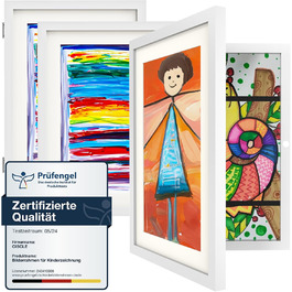 Рамка для дитячих малюнків Ciscle, A3, для творчості та робіт, з фронтальним відкриванням, 1 шт. (біла)