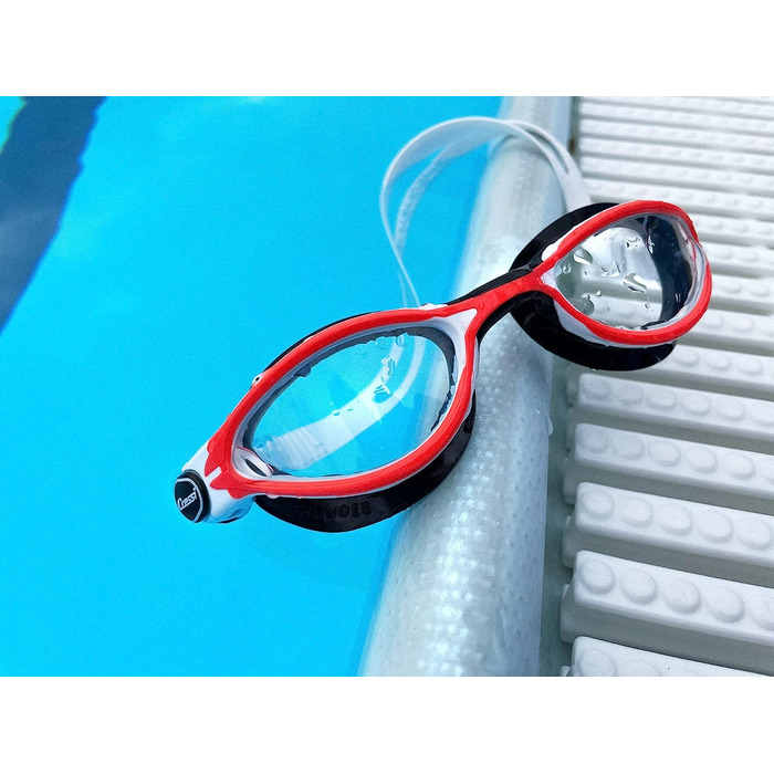Окуляри Cressi Thunder - окуляри для плавання для дорослих преміум-класу з захистом від запотівання і 100 захистом від ультрафіолету (чорний / сріблясто-чорний прозорий об'єктив)