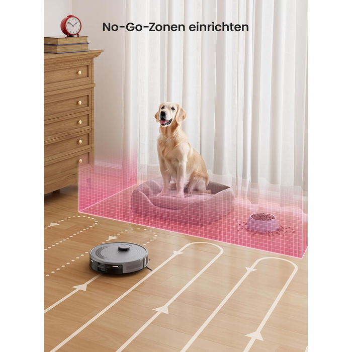 Робот-пилосос LEFANT M2 з функцією миття, 6000Pa, LiDAR-навігація, зони заборони, керування через APP/Alexa, для шерсті тварин, килимів та твердих підлог