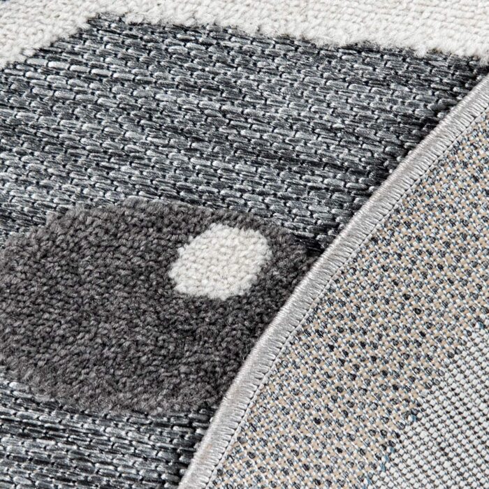 Домашній дитячий килим, круглий ігровий килимок, 3D ефект, розмір колір (діаметр 200 см круглий, сірий)