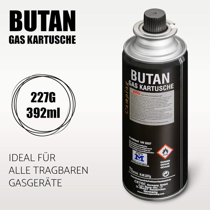 Газовий набір для кемпінгу Greenpoint з кейсом та 8 балончиками газу