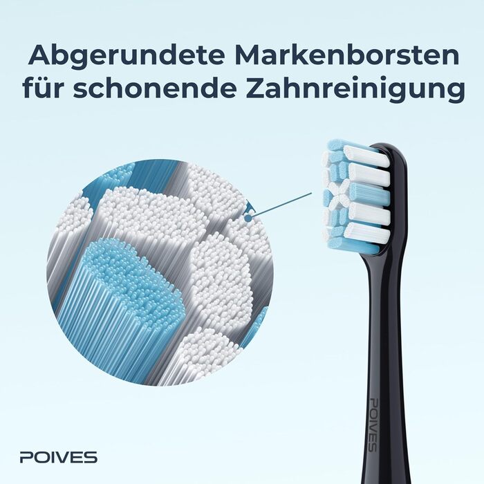 Електрична зубна щітка POIVES P1 Pro з датчиком тиску, 72000 рухів, 4 роки гарантії, 111 днів без ризику, тривалий час роботи акумулятора, колір: Midnight Blue