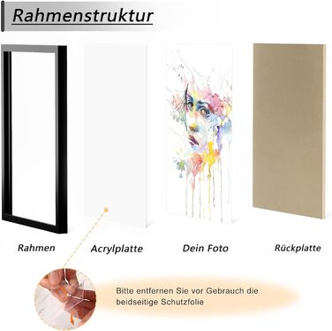 Набір фоторамок 3 шт 70x50 см Чорні дерев'яні рамки для фото, картин, постерів 61x91.5 см