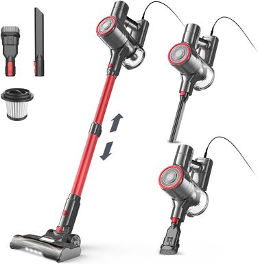 Пилосос вертикальний 6-в-1 з ручним режимом, 6м кабель, потужність 600W, 23Kpa, без мішка, для твердих поверхонь та килимів