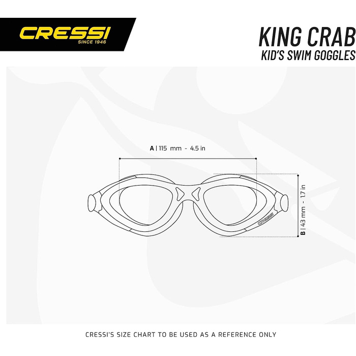Дитячі окуляри для плавання з королівським крабом преміум-класу Cressi (вік королівського краба 7/15 років, прозора лінза бузкового кольору)