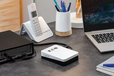 USV Eaton 3S Mini 36W для роутерів, камер та Smart Home - 9/12/15/19V DC, Білий/Чорний