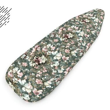 Чохол для прасувальної дошки Encasa Homes Luxury Line, середній, 112x34 см, з товстою підкладкою, зелені троянди, для дому та готелю