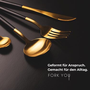 Набір столових приборів 16-частинний чорний матовий, нержавіюча сталь, для 4 осіб, стійкий до миття в посудомийній машині, подарунковий набір, Португалія