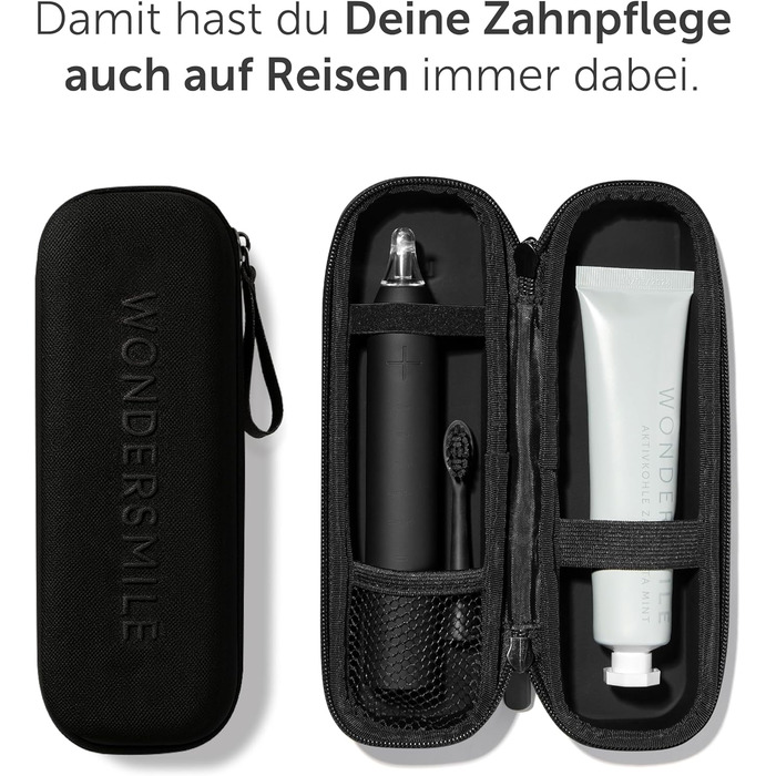 Електрична зубна щітка Wondersmile PRO - Перевірена TÜV, 4 режими, 60 днів роботи від акумулятора, чорний комплект для догляду за порожниною рота