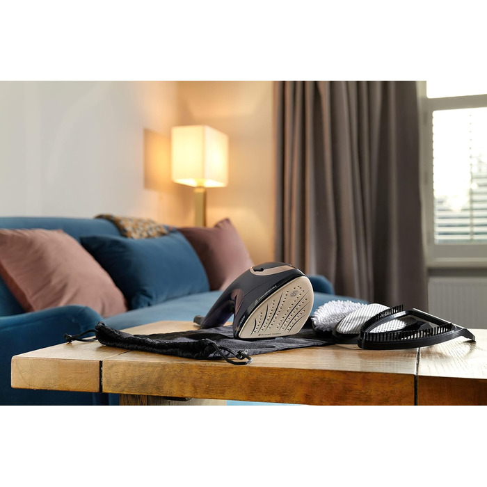 Праска Russell Hobbs Steam Genie 2-в-1: праска + відпарювач (1700W, 20г/хв, для одягу, штор, м'яких меблів, термостійка сумка)