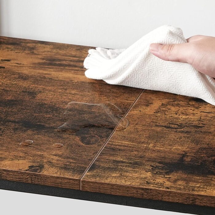 Стелаж для кухні з розетками, підлоговий, бакалійний, 35 x 48 x 135 см, 4 гачки, станція для кави з тримачем для пляшок та гачками, вінтажний коричневий та чорний ABRHR23UE01