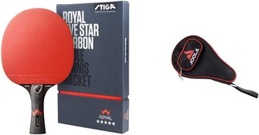Ракетки для настільного тенісу STIGA Royal 5 зірок Pro Carbon, чорні / червоні (комплект з ракеткою-80502)