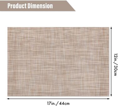 Набір підставок під тарілки Winknowl, 8 шт., плетіння, вініл, ізоляція, для обіднього столу, миються, зносостійкі, ПВХ, карамель