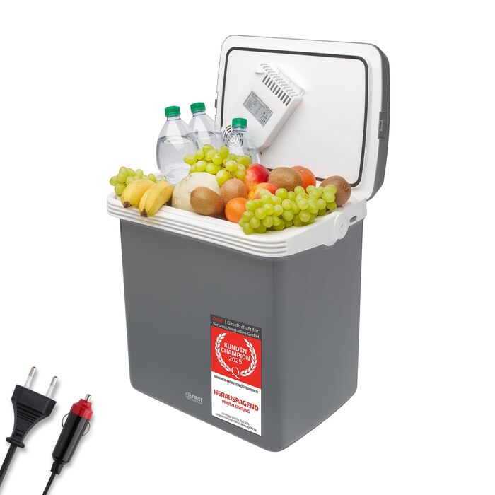 Автомобільний холодильник/термобокс First Austria 32л, 12/230V, сірий - охолодження та підігрів для подорожей та кемпінгу