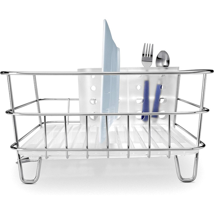 Сушарка для посуду simplehuman KT1104 компактна, пластик, 5 років гарантії, матова сталь