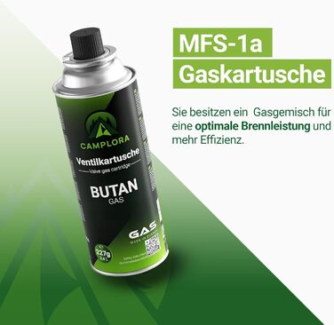 Газовий наметковий пальник для картриджів MFS-1a з кейсом та п'єзозапалювачем - 2.2 кВт, з функцією безпечного відключення (включно з 16 картриджів 227г)