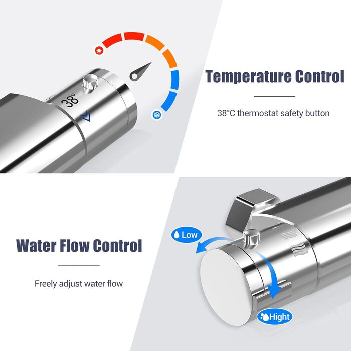Сучасний змішувач для ванни та душу з двома виходами та керамічним клапаном - латунний, хромований, з одним важелем для ванної кімнати