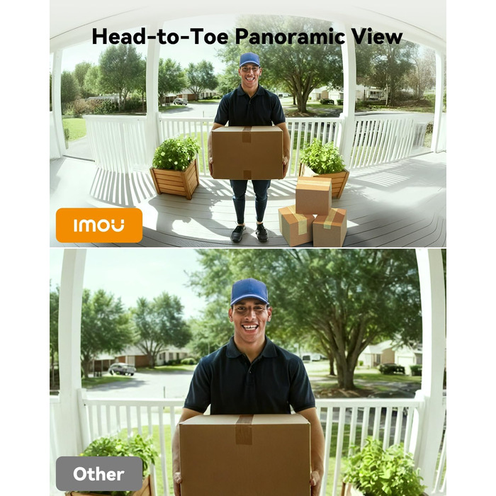 Відеодзвінок Imou DB3 KIT 4MP Panoramic, 2K+ WiFi, нічне бачення 5м, розпізнавання пакунків AI, двосторонній зв'язок