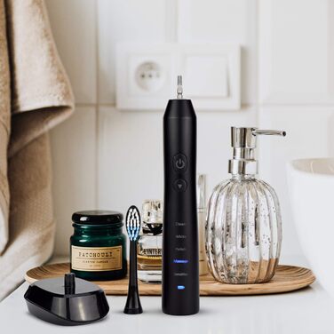 Електрична зубна щітка Tristan Auron – 55 000 вібрацій, 5 режимів, 60 днів роботи від акумулятора, 2 насадки, компактна та тиха (червона)