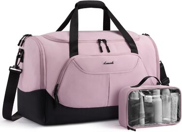 Спортивна сумка LOVEVOOK для жінок 30L з відділенням для взуття та мокрих речей, невелика сумка для залу, плавання, сауни, ручної поклажі для спорту, фітнесу, тренувань, подорожей, водонепроникна дорожня сумка-мішок (B-рожевий Чорний, 45x24x28cm(30L))