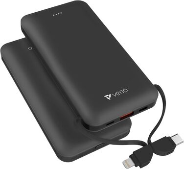 Вт PD & QC 3.0, 4 виходи 2 входи швидкий зарядний пристрій, 10000mAh PD, USB-C & MFI Lightning, 18