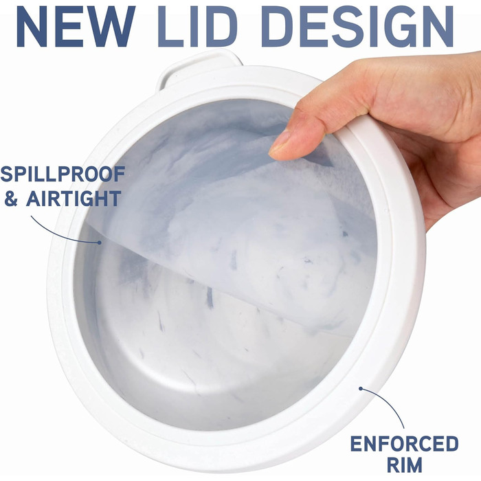 Набір мисок для змішування Cook With Color (12 шт.) з кришками TPR – 6 мисок для приготування їжі та 6 кришок, підходить для мікрохвильової печі (синій та білий)