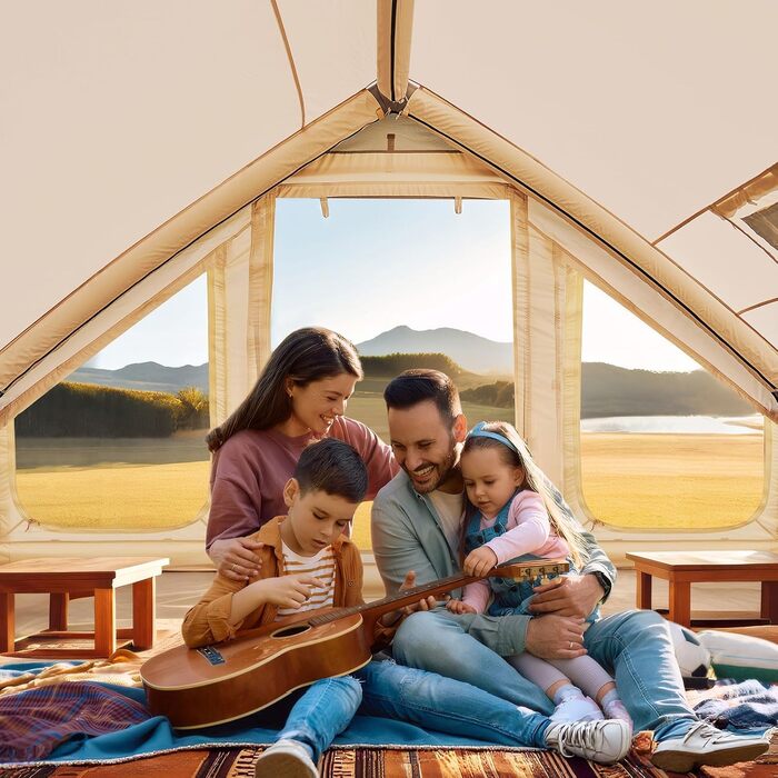 Надувний намет для кемпінгу Oxford 4-6 осіб, водонепроникний, Air Glamping - швидкозбірний намет для відпочинку на природі