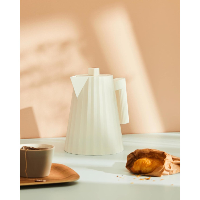 Електричний чайник Alessi Plissé MDL06/1 W, 100 cl, білий, 2400W, з європейським штекером