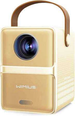 Проектор Mini Beamer 4K Smart з WiFi6, Dolby Audio, Bluetooth, 1080P, Автофокус, Вертикальна корекція, Короткий кидок, Вбудовані додатки (Бежевий)