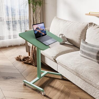 Регульований приставний столик ETHU з роликами, мобільний столик для ноутбука, диванний столик з нахиленою платформою (65 см), багатофункціональний ролстол для дому