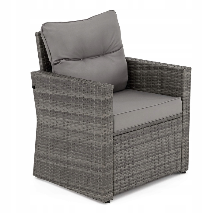 Комплект садових меблів із техноротанга EMWOmeble, сірий, 6 предметів