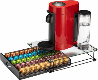 Тримач для капсул Vertuo Rice Rat для Nespresso Vertuo, 50 капсул, чорний, скляний, прозорий