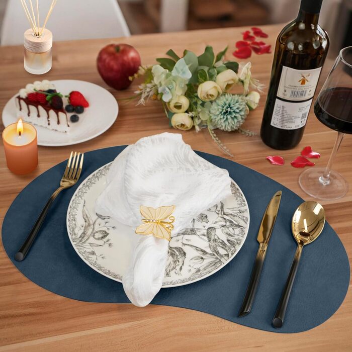 Набори підставки під гаряче та серветки для столу, миючі, термостійкі, імітація шкіри, двосторонні, 43x30 см, світло-зелений+бежевий (4 шт.)