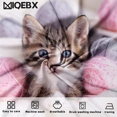 Комплект постільної білизни MIQEBX з милою кішкою для дівчаток і хлопчиків, 3D рожеве підодіяльник з мікрофібри для домашніх тварин, забавний Комплект постільної білизни з принтом домашніх тварин, декор для дитячої кімнати (рожевий, 220x240 см)
