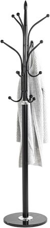 Вішалка для одягу HAKU Möbel, хром, чорний, мармур, метал, 179x40 см, сучасний стиль