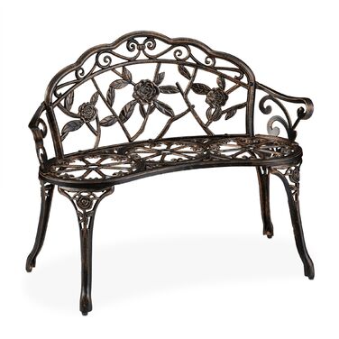 Relaxdays Лавки для саду в стилі вінтаж, з декором у вигляді троянд