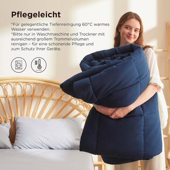 BEDSURE Зимова ковдра 220x240 см - тепла ковдра для зими, 450gsm, білий колір, BEDSURE