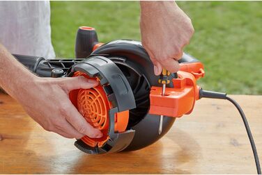 Black+Decker 3-в-1 електропристрій для прибирання листя BEBLV301 (3000 Вт) з подрібнювачем, решетом та мішком-рюкзаком 72л - висока швидкість видуву та регульована потужність всмоктування