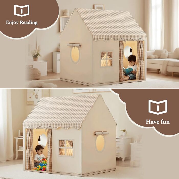 Дитячий намет-будиночок для гри в приміщенні (нейтральні кольори)