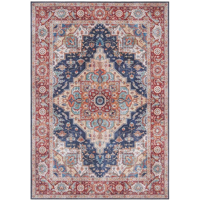 Килим Nouristan Sylla Asmar, Oriental Touch, Квітковий візерунок, Kurflor, 160x230см, Indigo Blue, Поліестер