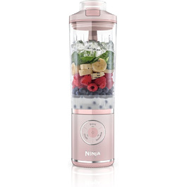 Портативний блендер Ninja Blast Max: 570 мл, акумулятор, чаша та кришка, 3 функції, для смузі та протеїнових коктейлів, рожевий (BC251EULD)