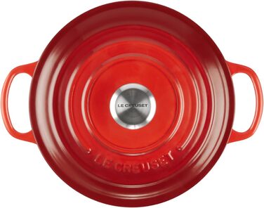 Le Creuset Signature Казанок з чавуну з кришкою, 20 см, Ø 20 см, для всіх типів плит, включаючи індукцію, об'єм 2,4 л, колір Kirschrot (Вишня), 21177200602430 Coastal Blue