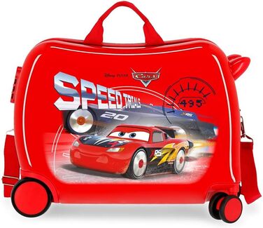 Дитяча валіза Disney Cars Speed Trails червона, 50x38x20 см, ABS, замок, 38л, 2.1кг, 4 колеса, ручна поклажа