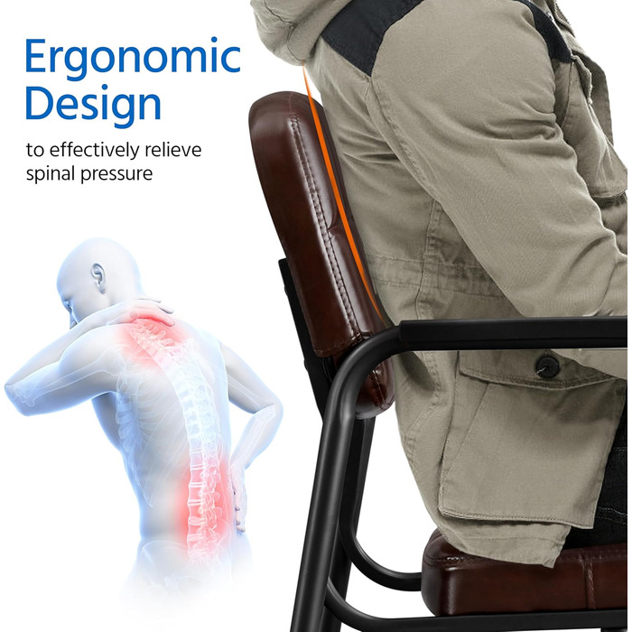 Крісла для вітальні Yaheetech - 4 шт. з підлокітниками та спинкою, штучна шкіра, коричневі, 58x60x85 см