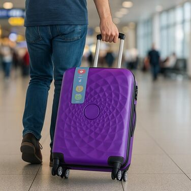 Валіза ручної поклажі Bosdela з твердим корпусом (980, фіолетовий, 50/60/71 см)