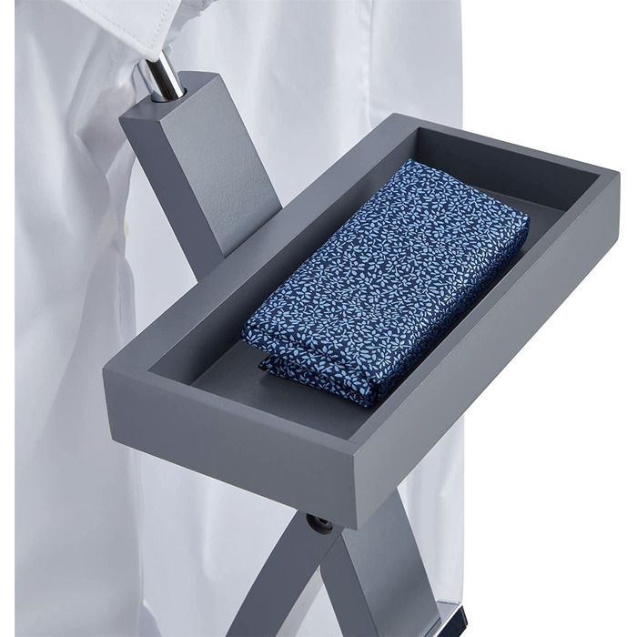 Сучасний органайзер для одягу з вішалкою для штанів та місцем для прикрас, білий (сірий)